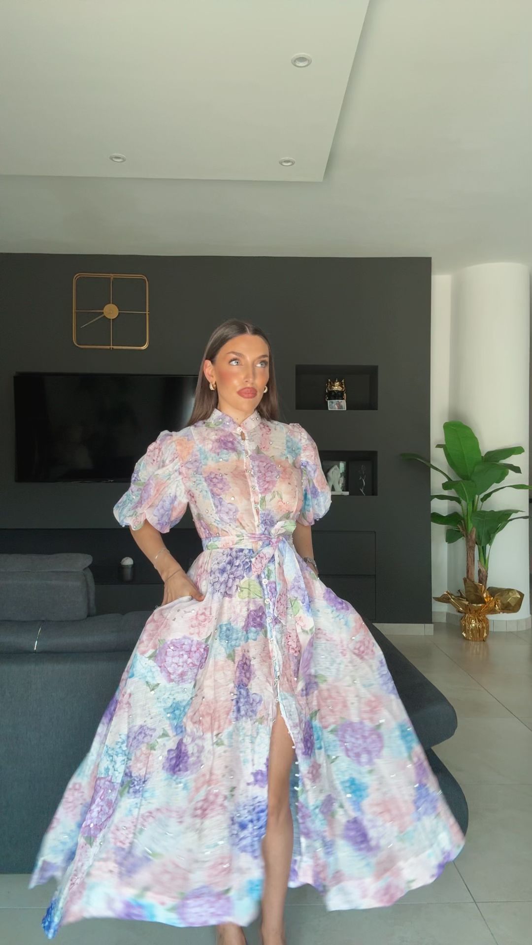 WINONA - VESTIDO MAXI BOHO CON CINTURÓN Y MANGAS