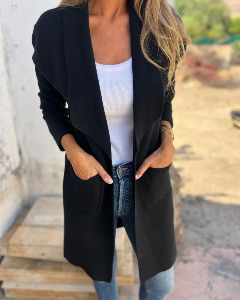 SALVEO - CARDIGAN SUAVE DE TEJIDO CON CUELLO