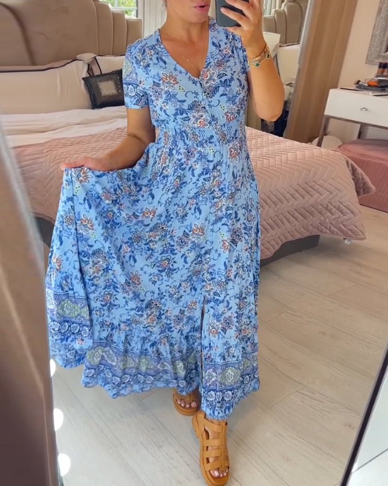 BRIAR - VESTIDO BOTÁNICO CON ESCOTE EN V