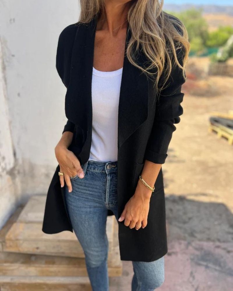 SALVEO - CARDIGAN SUAVE DE TEJIDO CON CUELLO