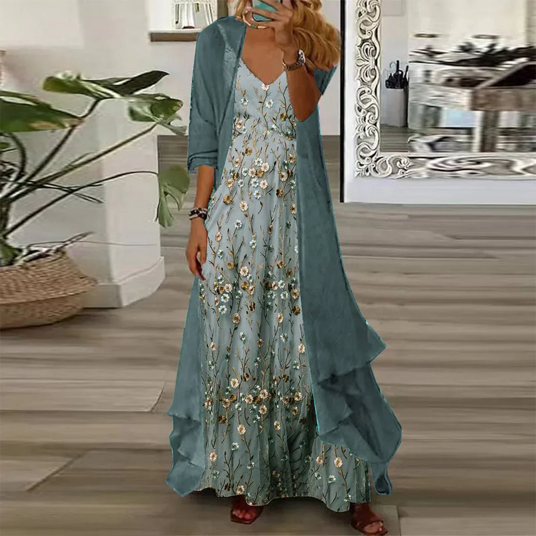 BRISTOL - VESTIDO MAXI FLORAL Y CONJUNTO DE CHAQUETA LIGERA