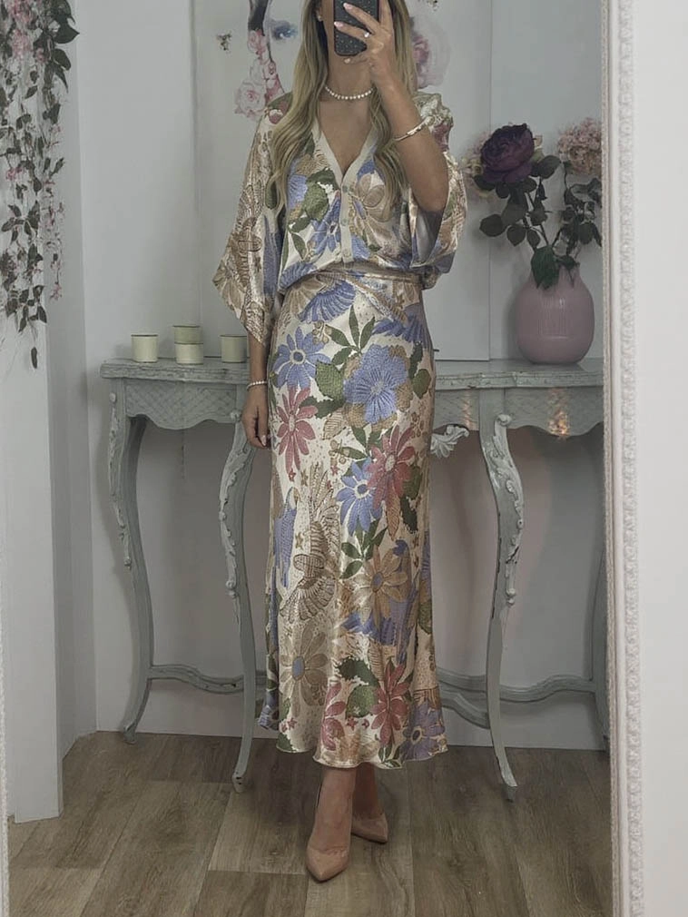 DANA - CONJUNTO FLORAL DE SEDA