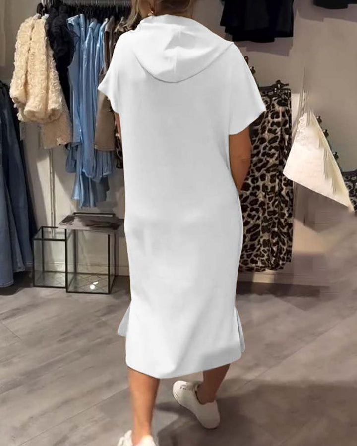 CECILLE - VESTIDO RELAJADO CON CAPUCHA PARA DESCANSAR