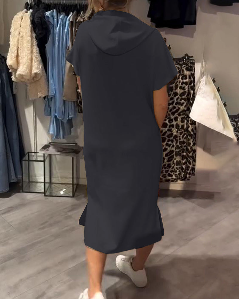CECILLE - VESTIDO RELAJADO CON CAPUCHA PARA DESCANSAR