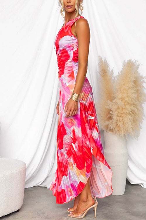CARMIE – VESTIDO PLISADO DE VERANO CON UN HOMBRO