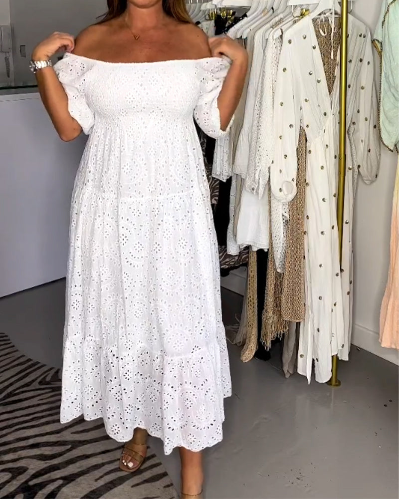 TASHA - VESTIDO SÓLIDO CON ESCOTE CUADRADO