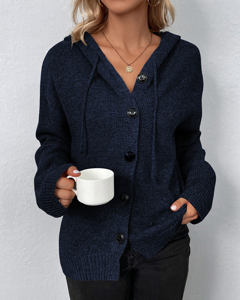 FERNANDA - CHAQUETA SÓLIDA CON CAPUCHA Y CORDONES