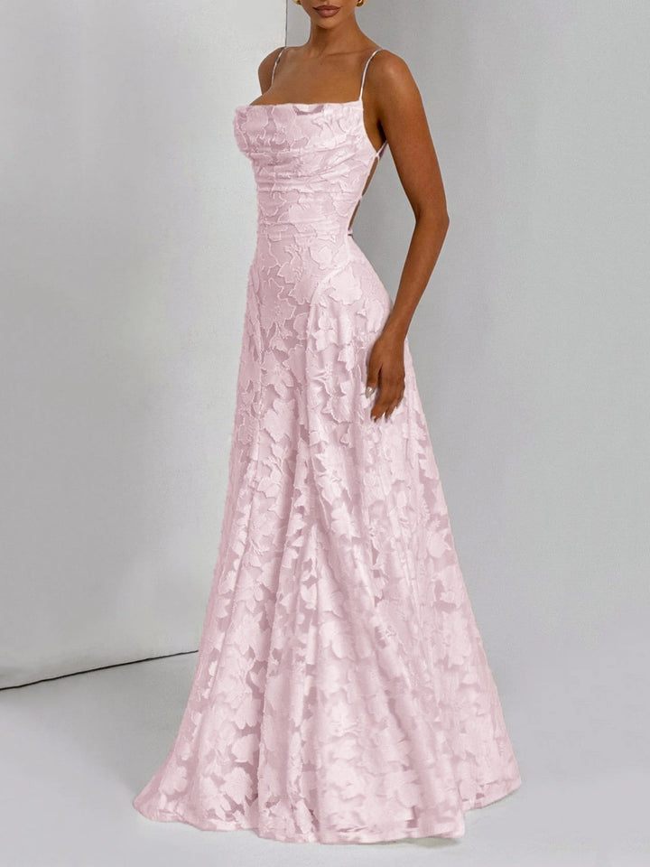 THEA - VESTIDO MAXI JACQUARD DE ELEGANCIA TEXTURIZADA
