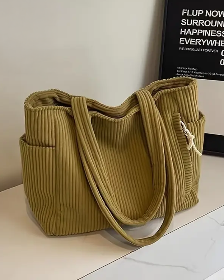 RAMONA – BOLSA TOTE ACANALADA CON DETALLE DE CORDÓN
