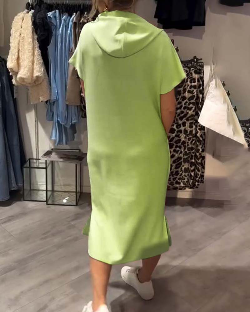 CECILLE - VESTIDO RELAJADO CON CAPUCHA PARA DESCANSAR