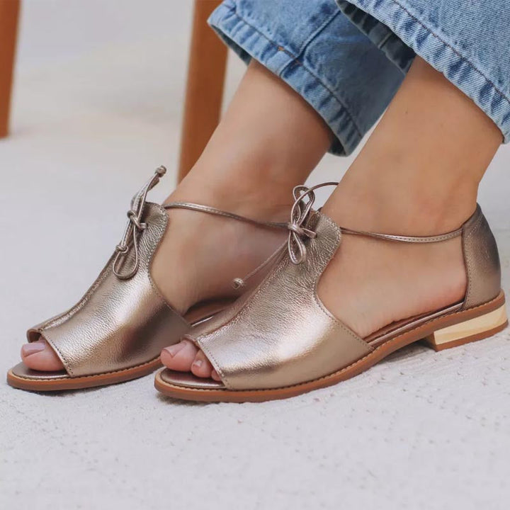 VALESKA - SANDALIAS DE CUERO ESTILO TIRA