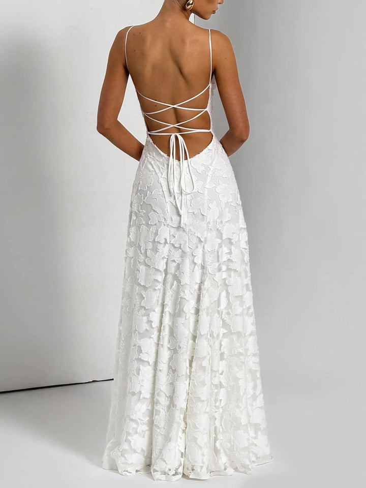 THEA - VESTIDO MAXI JACQUARD DE ELEGANCIA TEXTURIZADA