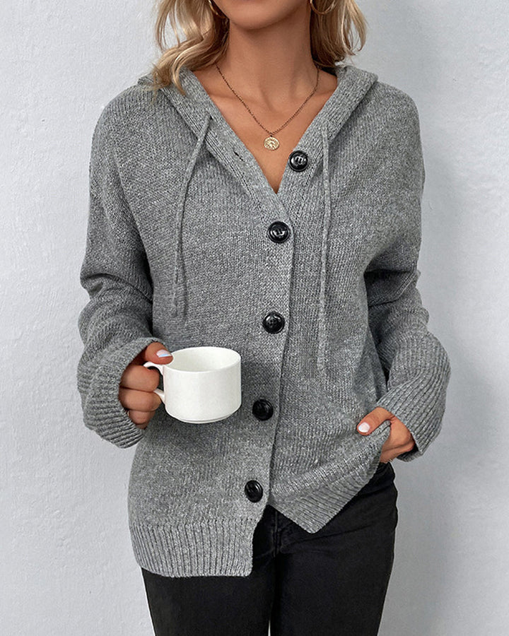 FERNANDA - CHAQUETA SÓLIDA CON CAPUCHA Y CORDONES