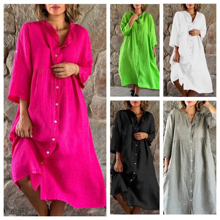 MIRANDA - VESTIDO OVERSIZED DE ALGODÓN Y LINO