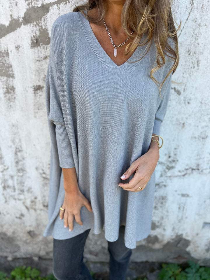 Grace™ - Suéter de punto cómodo con cuello en V y mangas largas