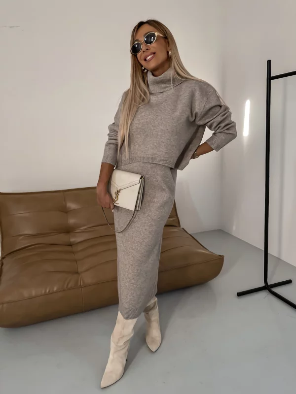 BARBARA - CONJUNTO DE VESTIDO MIDI Y SUÉTER