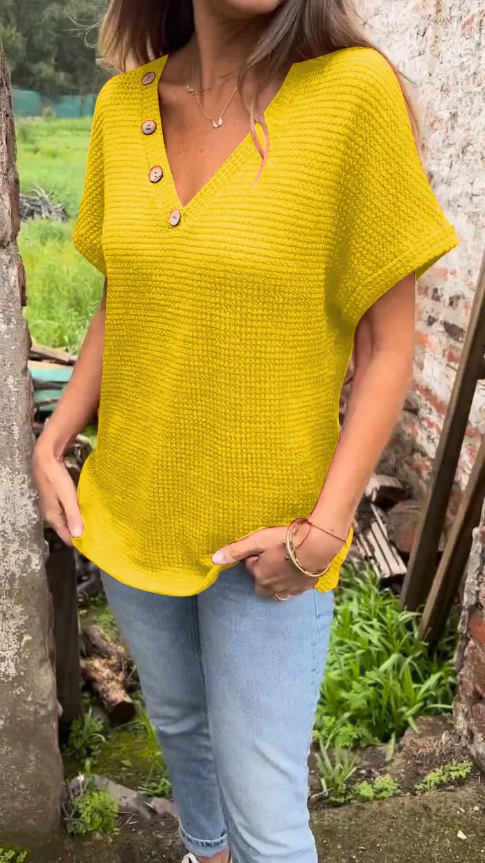 MEERAH - CAMISETA DE MANGA CORTA TRANSPIRABLE CON TEXTURA DE WAFFLE