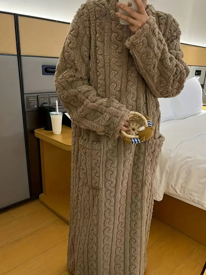 Abigail™ - Vestido de Invierno Jacquard de Forro Polar Suave