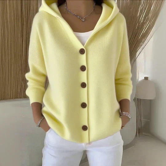 TYRA - CARDIGAN DE PUNTO CON CAPUCHA Y COJÍN