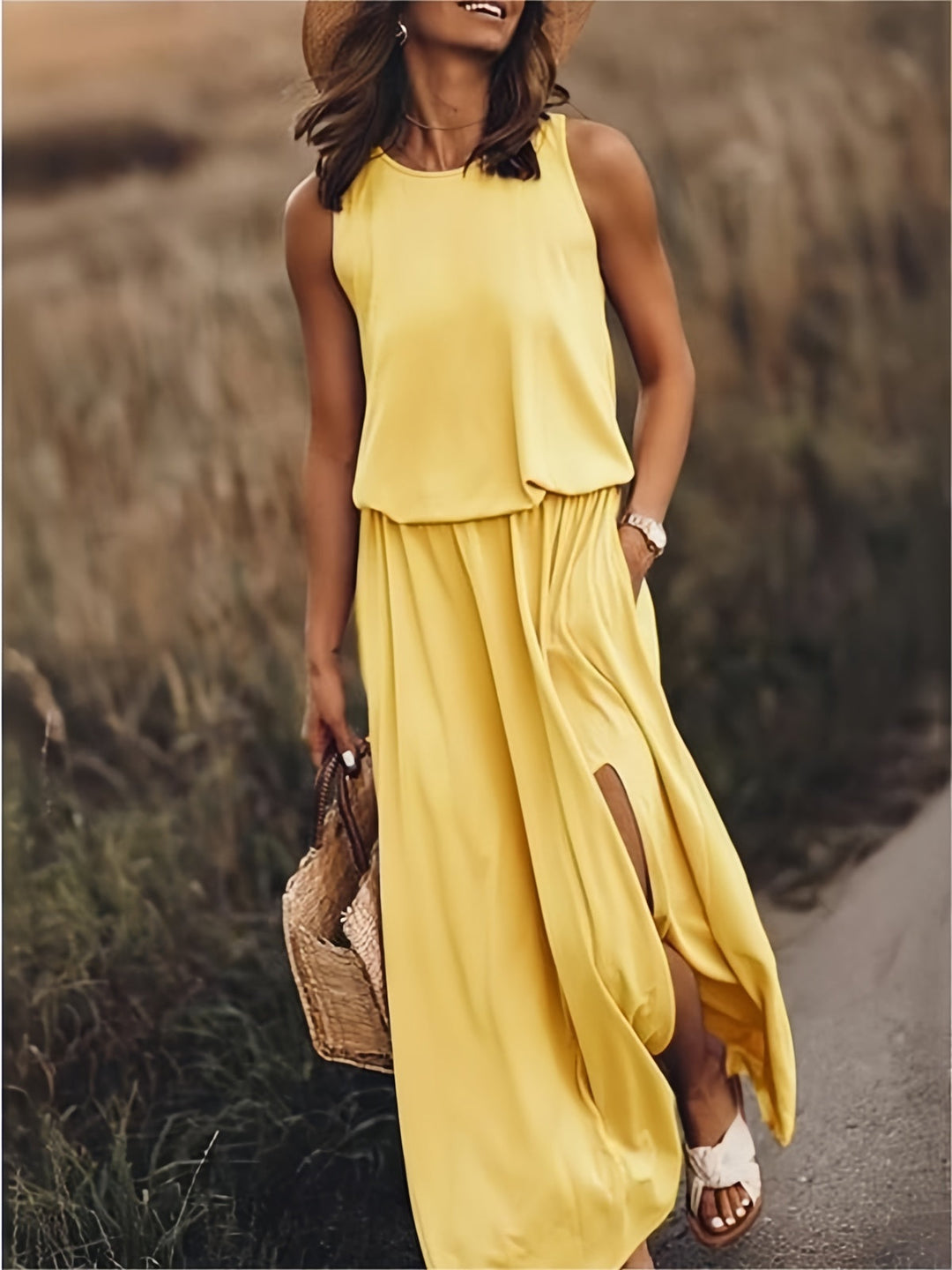 MAIA - VESTIDO LARGO SIN MANGAS