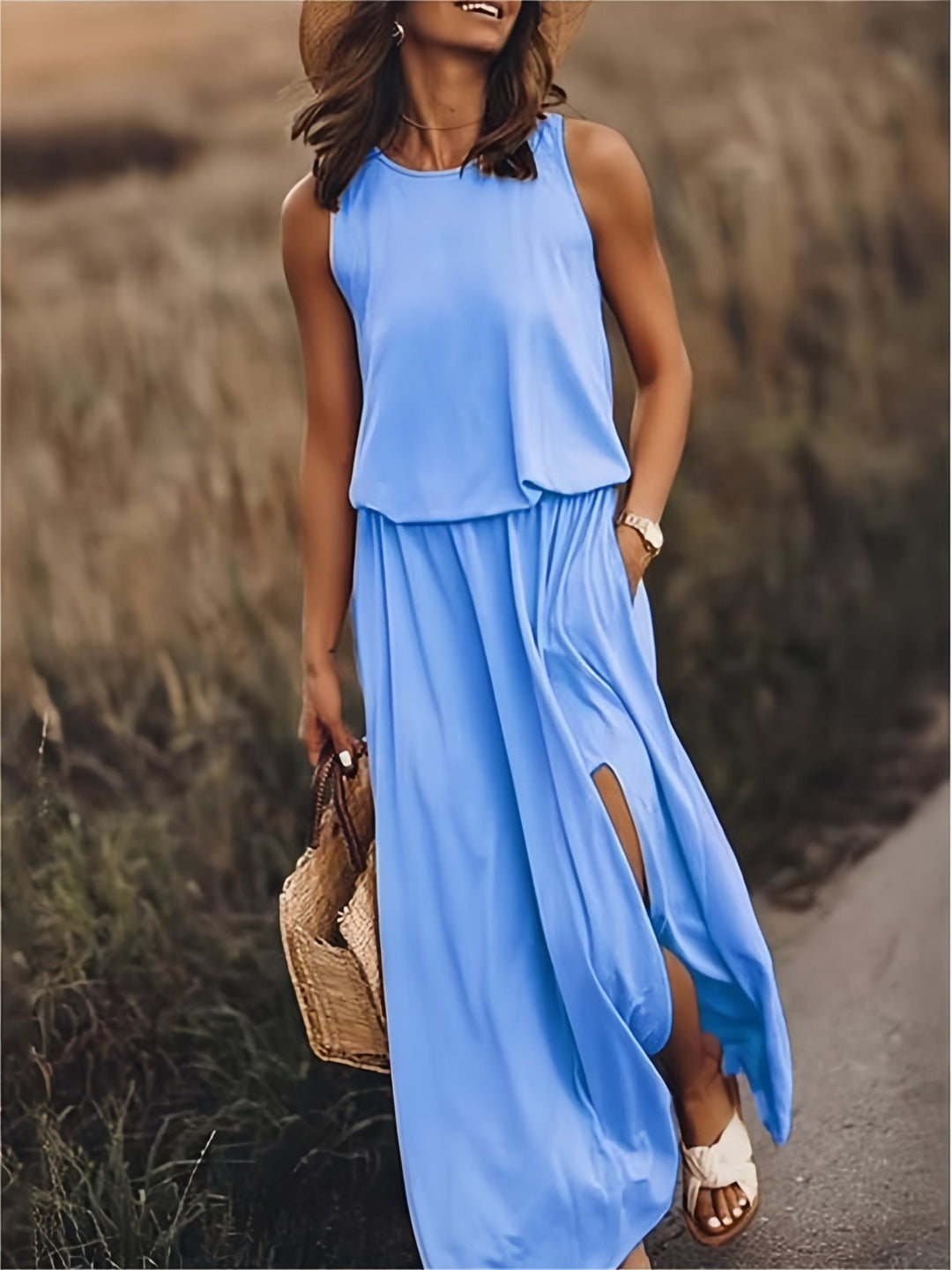 MAIA - VESTIDO LARGO SIN MANGAS
