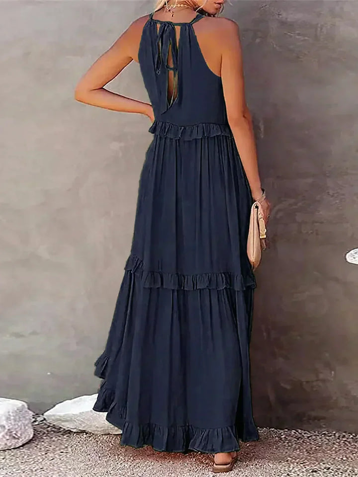 Emilia - Vestido Maxi Halter con Volantes