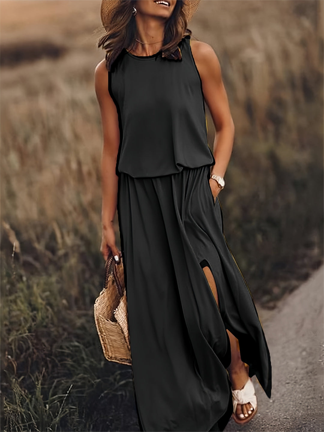 MAIA - VESTIDO LARGO SIN MANGAS