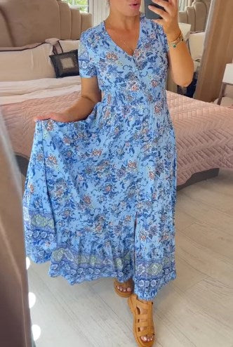 Alisa™ - Vestido con escote en V y patrón floral