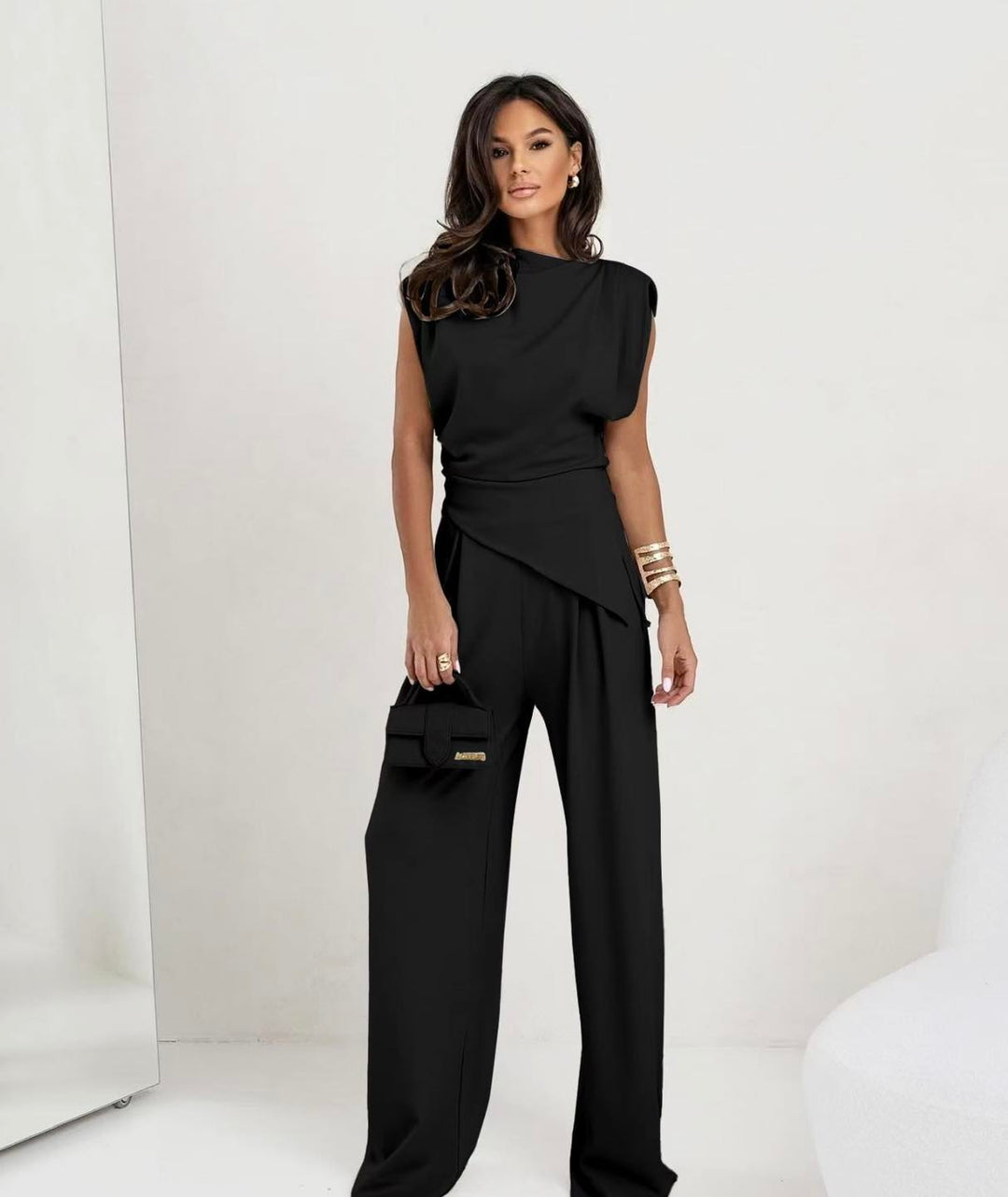 JETTE - CONJUNTO COORDINADO ELEGANTE – TOP Y PANTALONES