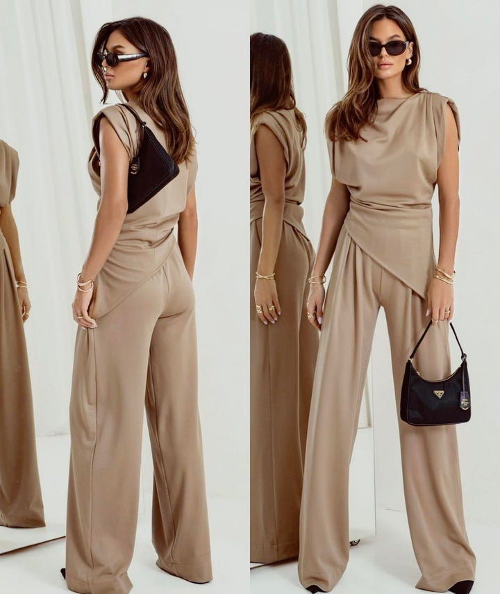 JETTE - CONJUNTO COORDINADO ELEGANTE – TOP Y PANTALONES