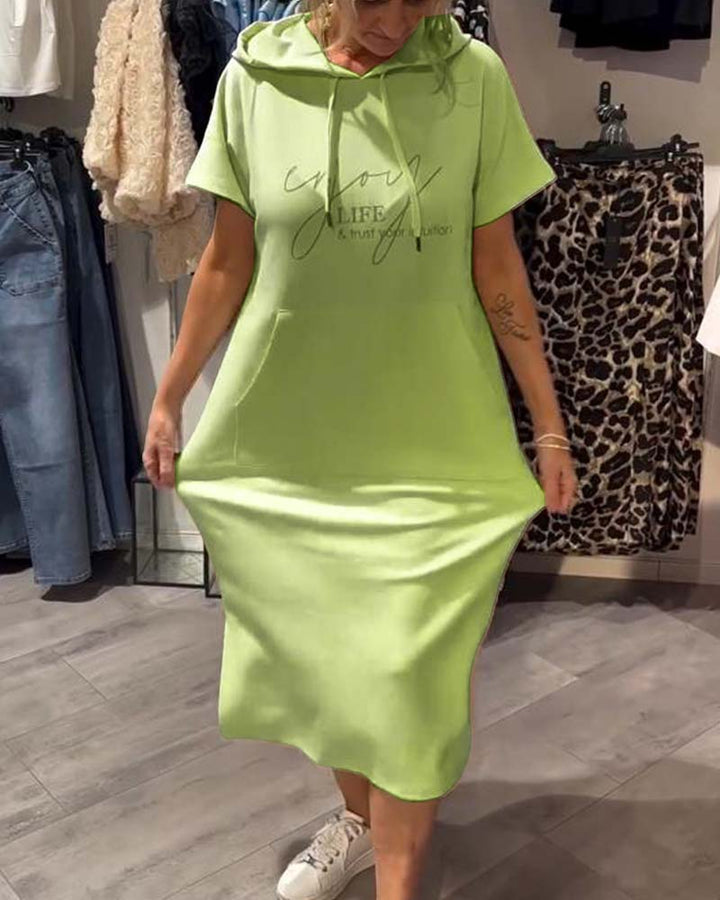 CECILLE - VESTIDO RELAJADO CON CAPUCHA PARA DESCANSAR