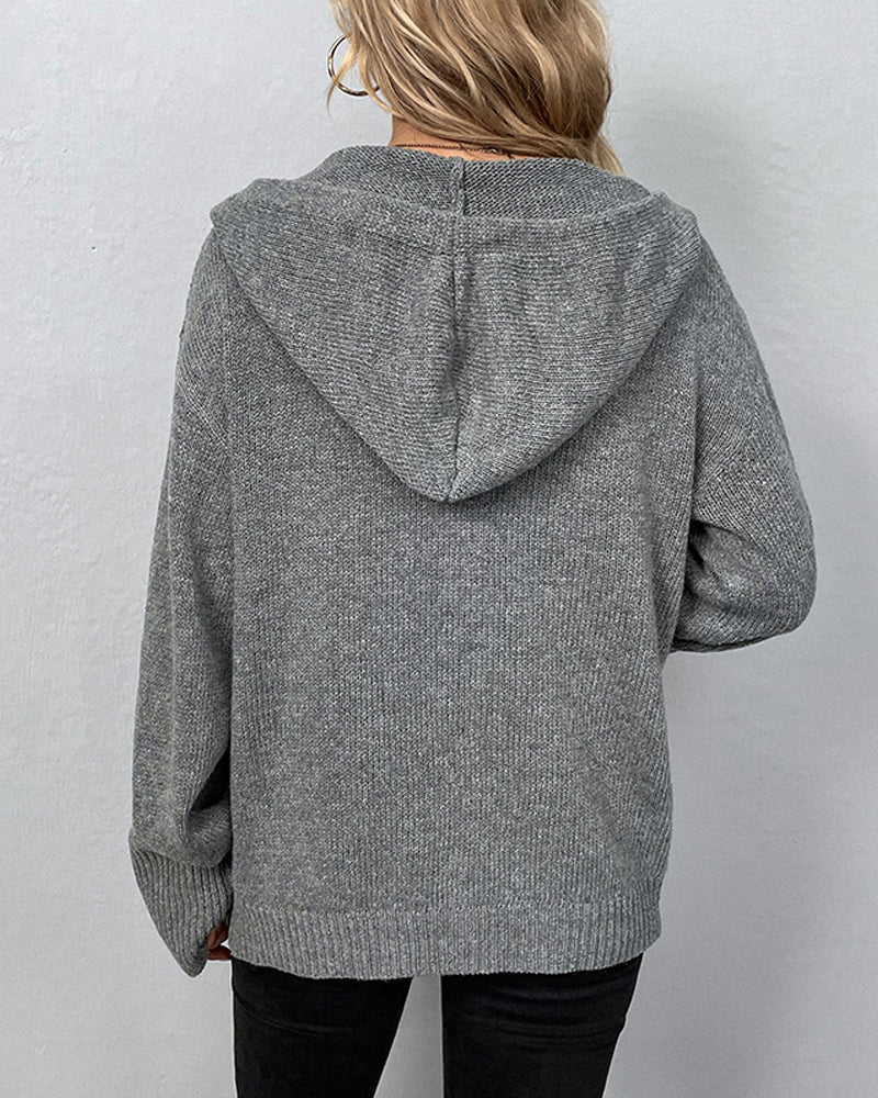 FERNANDA - CHAQUETA SÓLIDA CON CAPUCHA Y CORDONES