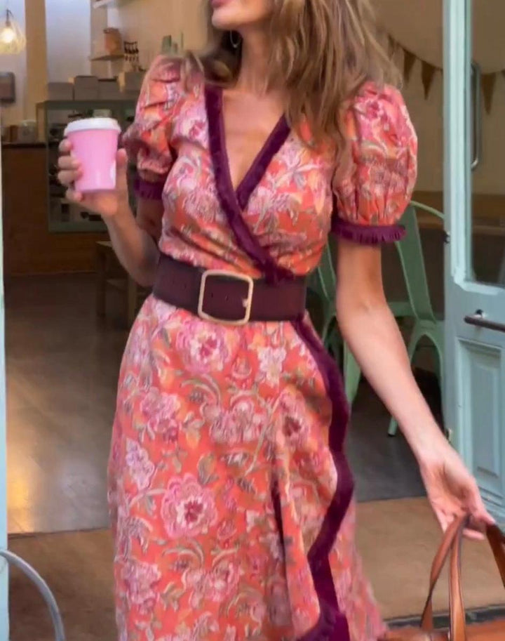 MAXINE - VESTIDO LARGO ELEGANTE COLOR RUBOR