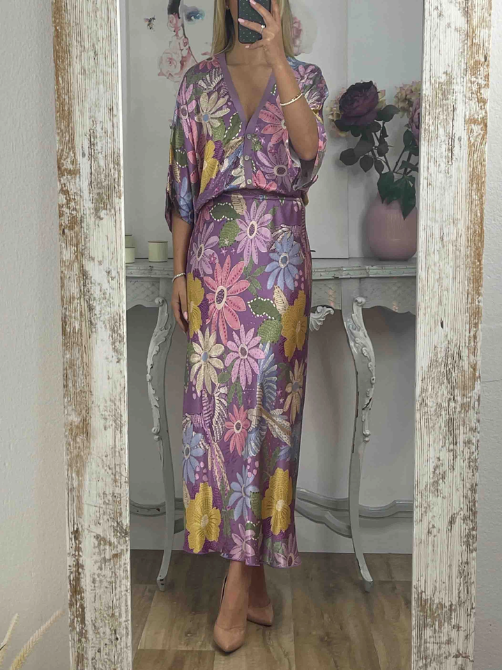 DANA - CONJUNTO FLORAL DE SEDA