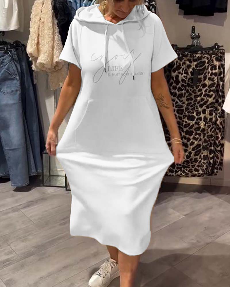 CECILLE - VESTIDO RELAJADO CON CAPUCHA PARA DESCANSAR