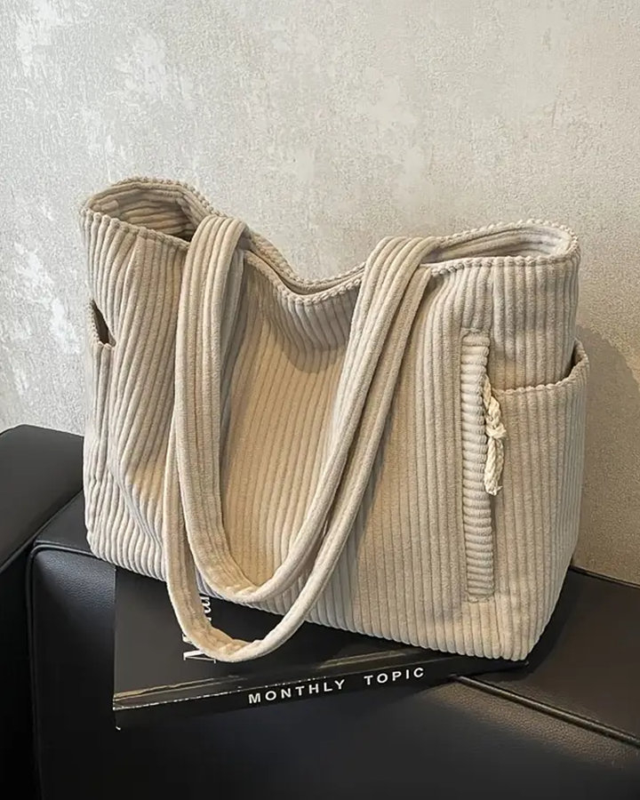 RAMONA – BOLSA TOTE ACANALADA CON DETALLE DE CORDÓN