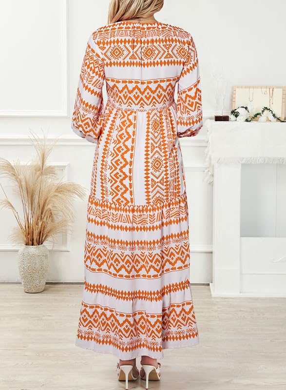 ROMINA - MAXI BOHO CHIC CON MANGAS ABULLONADAS