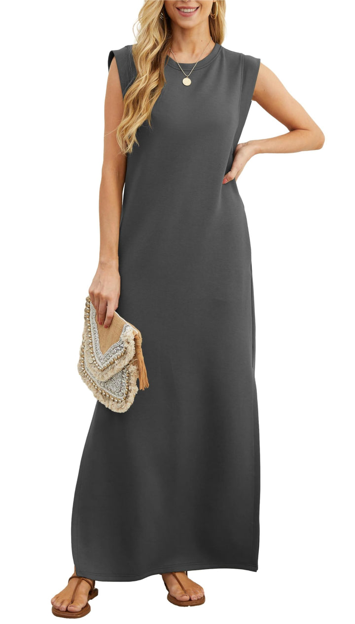 NINALEE - VESTIDO MAXI DIVIDIDO DE FLUJO RELAJADO
