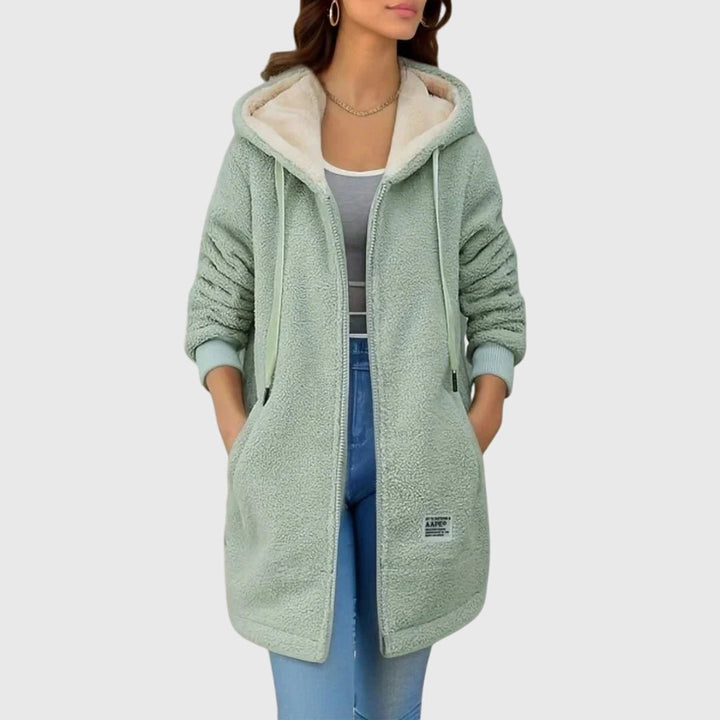 ANJIE - CHAQUETA DE FORRO POLAR LUXURY DE LONGITUD MEDIA