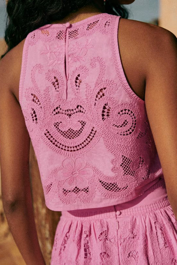 MELISSA - CONJUNTO CHIC DE ENCAJE ROSA