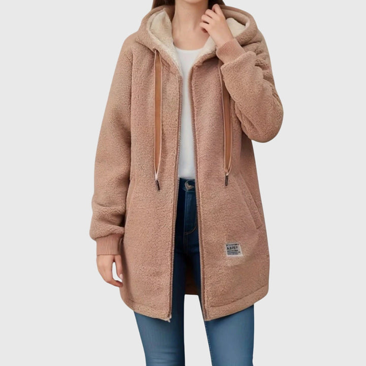 ANJIE - CHAQUETA DE FORRO POLAR LUXURY DE LONGITUD MEDIA