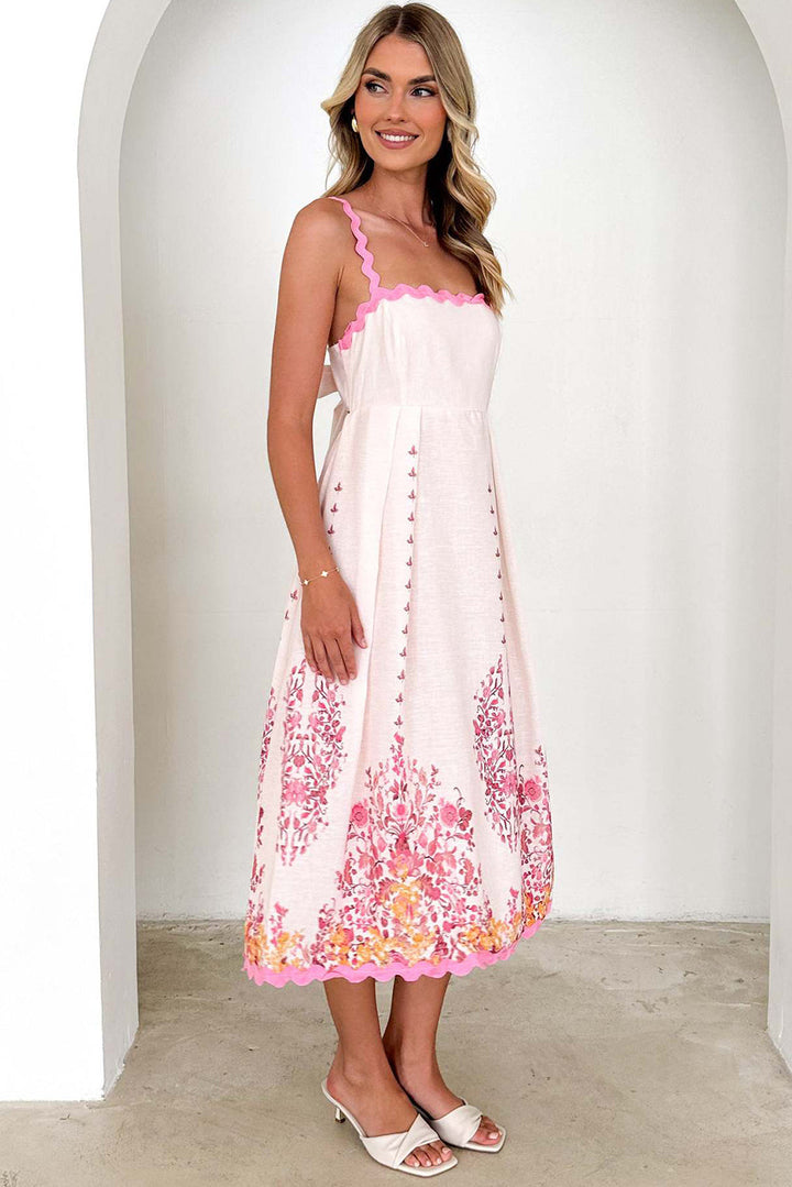 ARETE - VESTIDO SIN ESPALDA CON FLORES