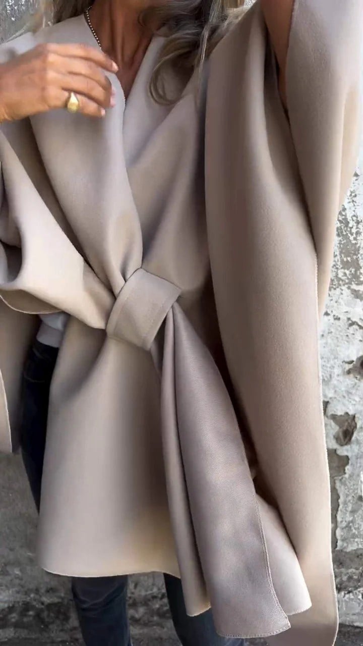 UMAIZA - CHAQUETA CAPA CON ESCOTE EN V DE ESTILO SIN ESFUERZO