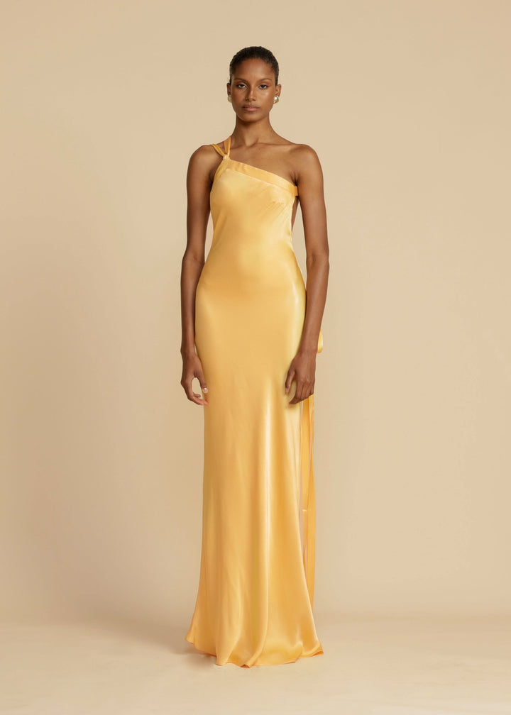 AVEEKO - VESTIDO CURVO ELEGANTE DE SATÉN