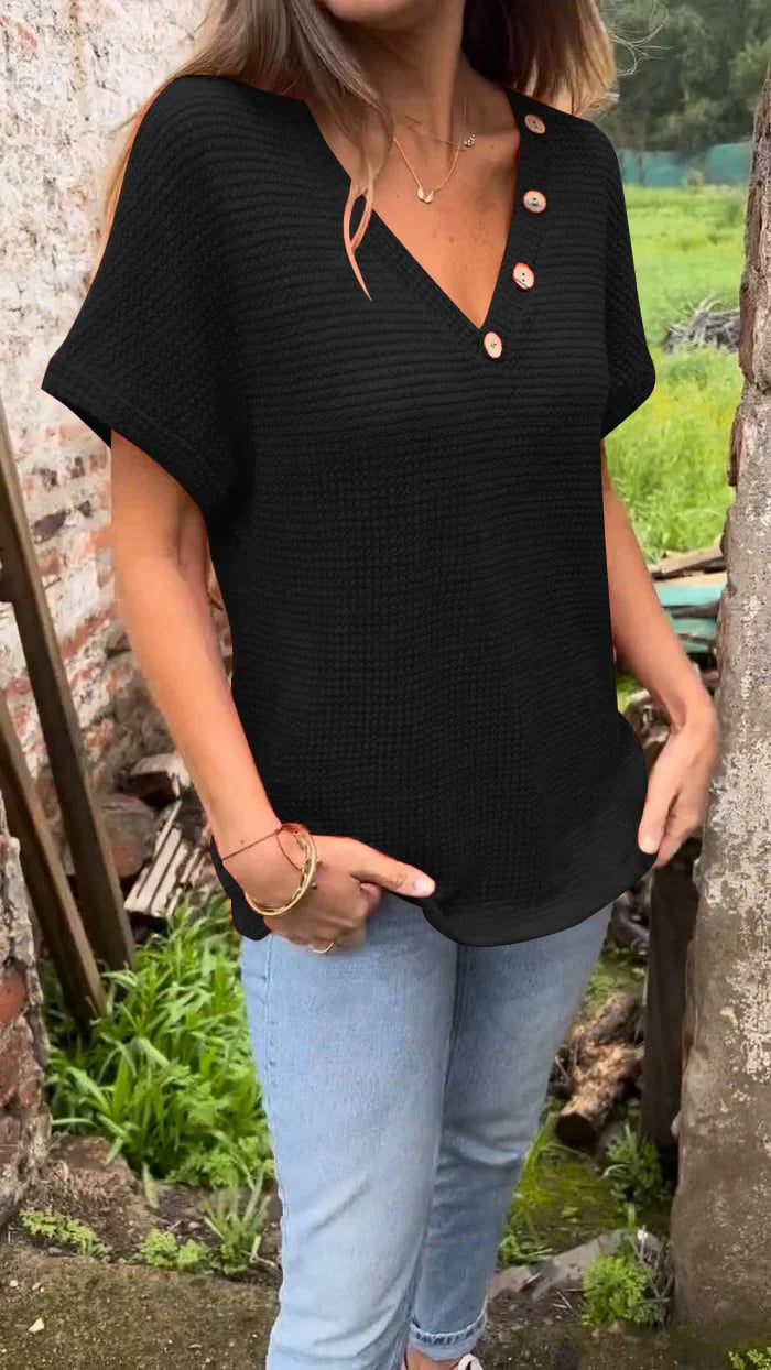 MEERAH - CAMISETA DE MANGA CORTA TRANSPIRABLE CON TEXTURA DE WAFFLE