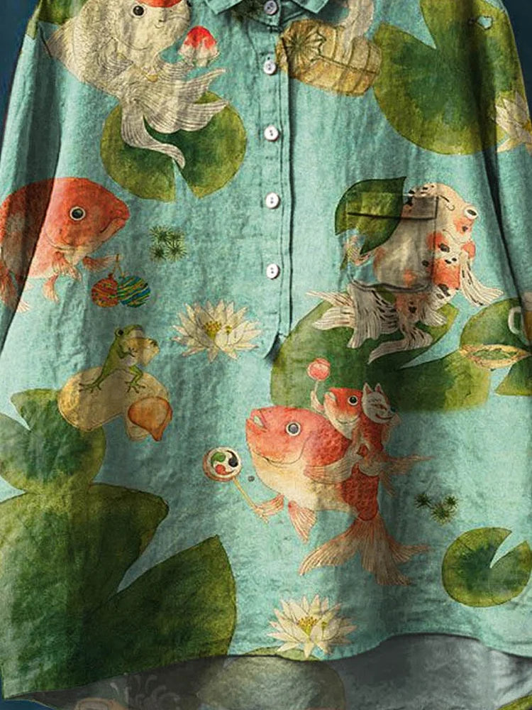 Primavera | Playera con Estampado de Peces