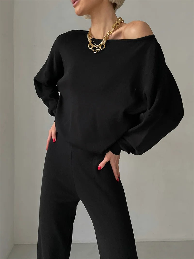 Ellie™ - Conjunto Monocromático Elegante de Punto para Invierno