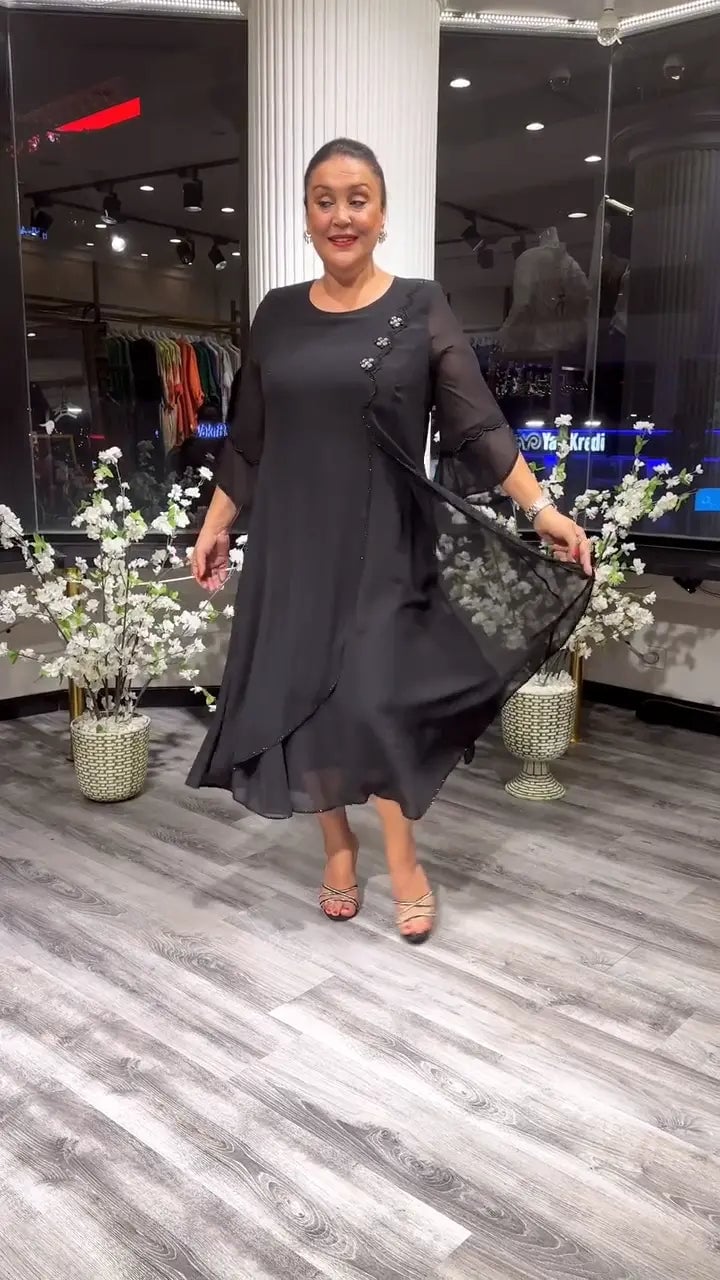 LAFRIZA - VESTIDO DE CHIFÓN FLUIDO BREEZE