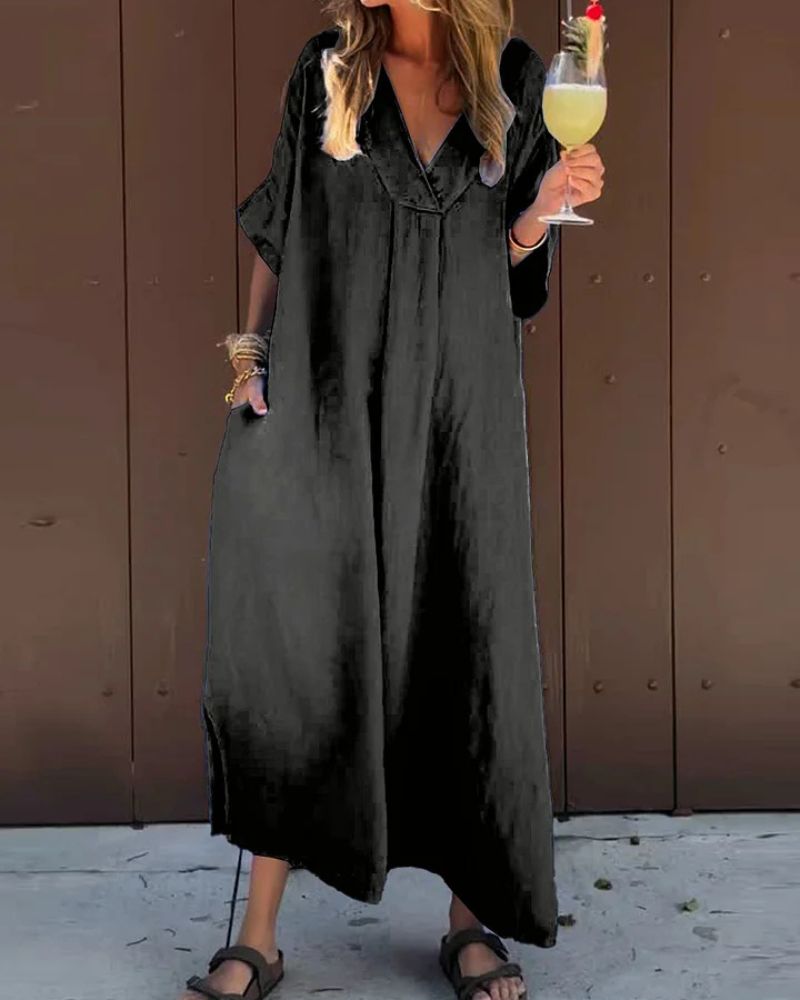 LORFA - VESTIDO MAXI DE ALGODÓN PARA TODOS LOS DÍAS