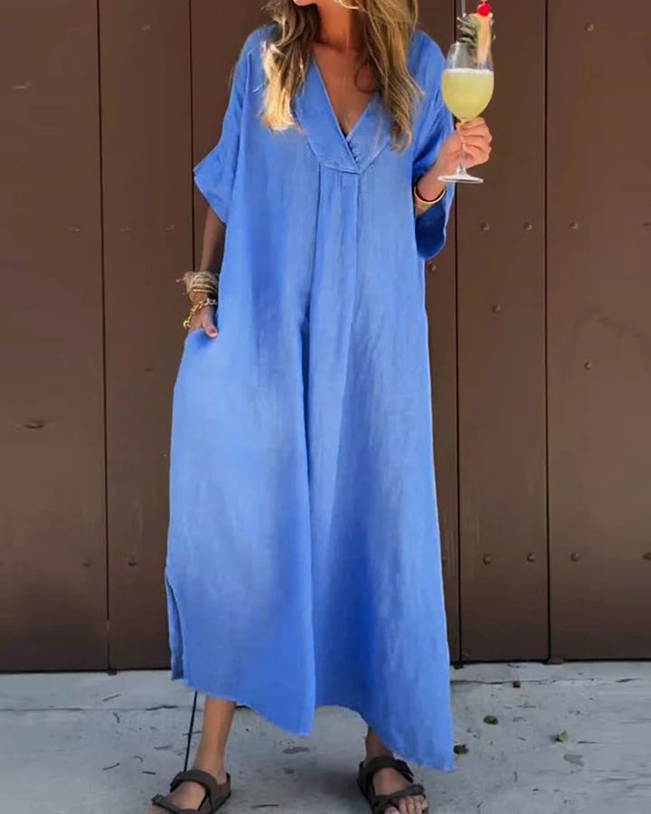 LORFA - VESTIDO MAXI DE ALGODÓN PARA TODOS LOS DÍAS